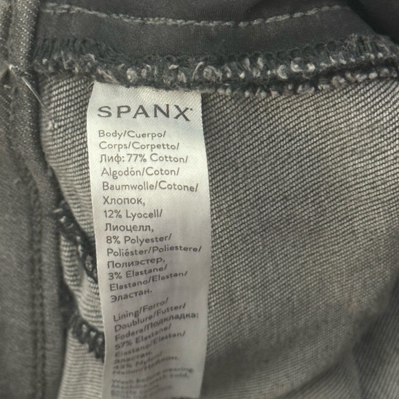 Spanx Vintage High Rise Distressed Grey Ankle Skinny Jeans/Jeggings Size Medium - Picture 4 of 10